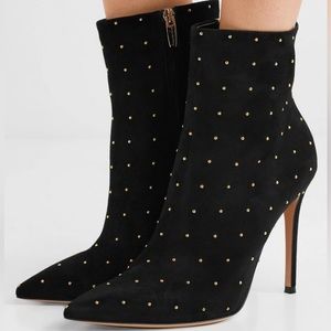 Gianvito Rossi Tyler Studded Suede Ankle Booties - Black - Size 35
